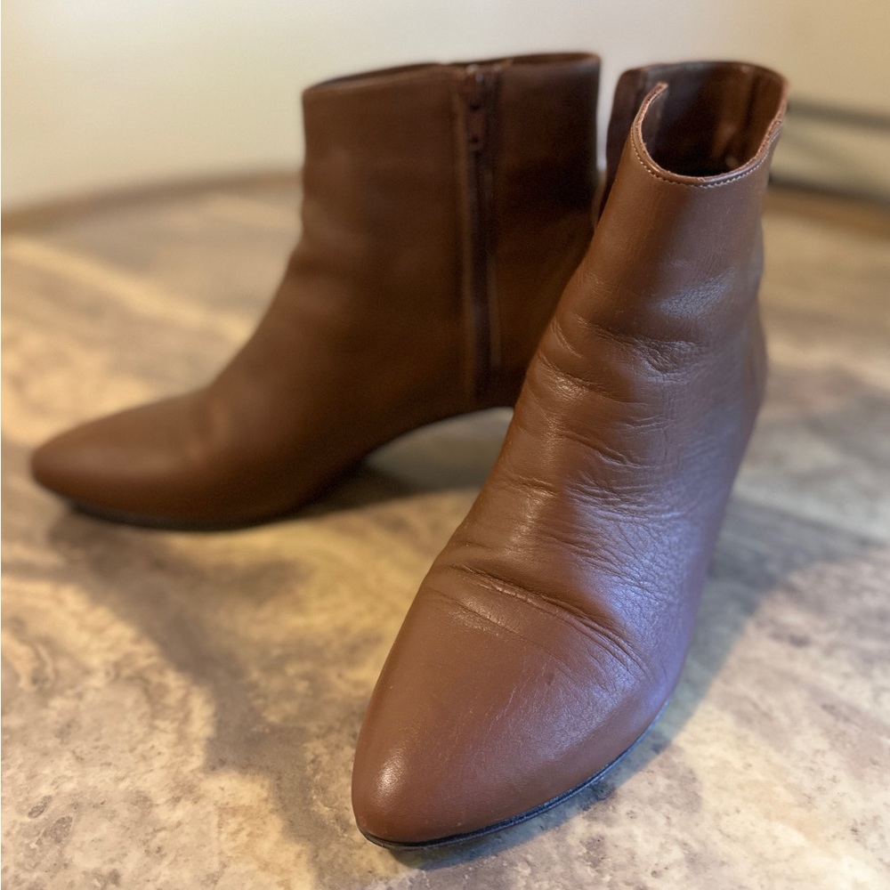 Fabianelli BROWN LEATHER POINTED TOE BOOTIES WOMEN’S 8 & 40